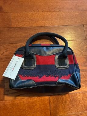 Tommy Hilfiger Red & Navy Striped Aruba Mini Satchel NWT y2k (2002) handbag